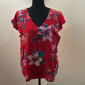 Old Navy Red Floral Top